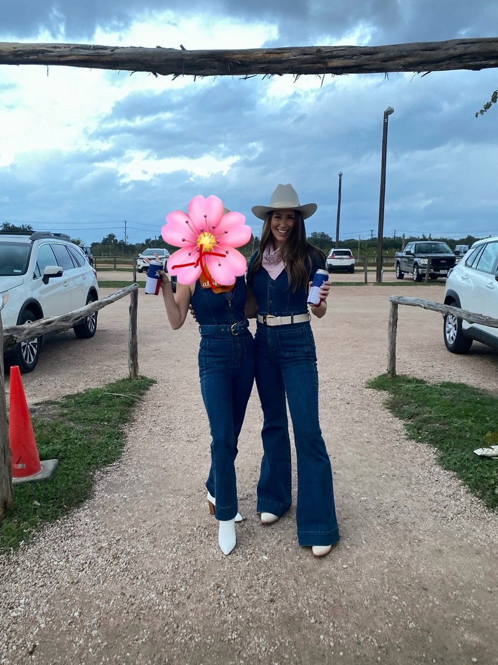 Show Me Your MuMu Dark Blue Denim Flare Jumpsuit - Picture 3 of 3